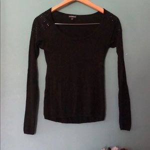 XS Express Rhinestone Black Blouse